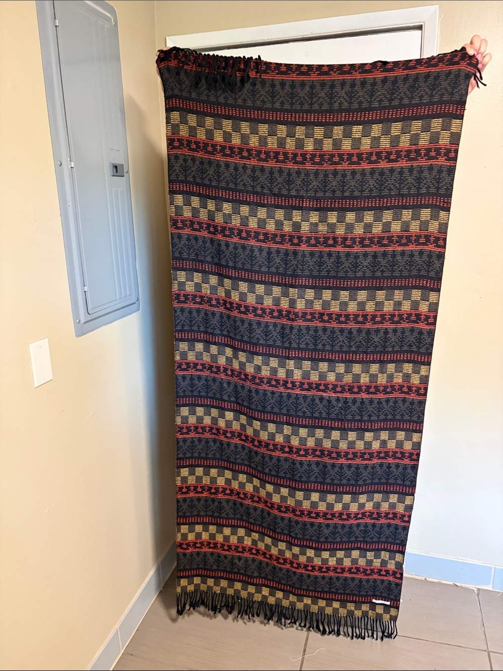Lowrys Farm Japanese Brand Tribal Geometric Blanket Shawl